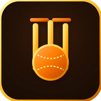 cricketbetting-id.com gold cricket ball and stumps monogram logo mark