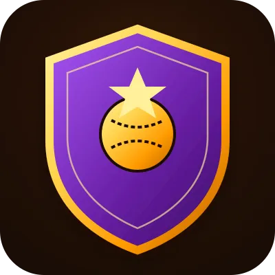 Regal purple and gold knight shield crest for live cricket exchange odds