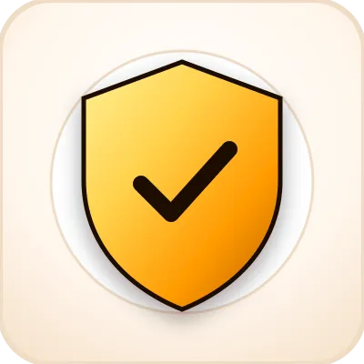 3D gold and espresso shield-check icon on warm cream background for safe cricket betting ID