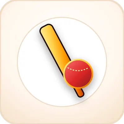 3D gold and orange cricket bat and ball icon on warm cream background for 1000+ markets